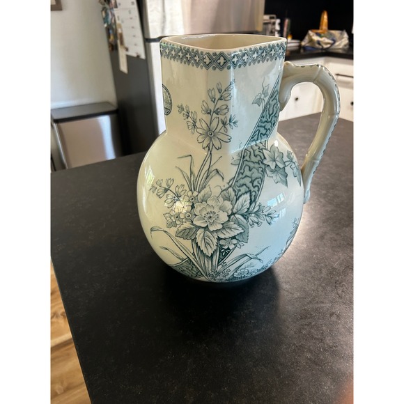 G.W. Turner & Sons Other - Antique GW Turner & Sons Benedict Pitcher Transferware Tunstall 1880s